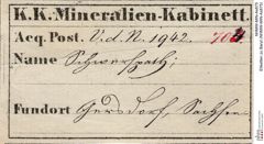 Etiketten zu Baryt (NHMW-MIN-As875)